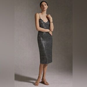MARIE OLIVER SLIP STRIPE SEQUIN DRESS